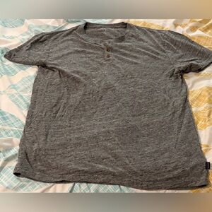Lucky Brand Cozy Gray Short Sleeve Henley Tee Men's Size L